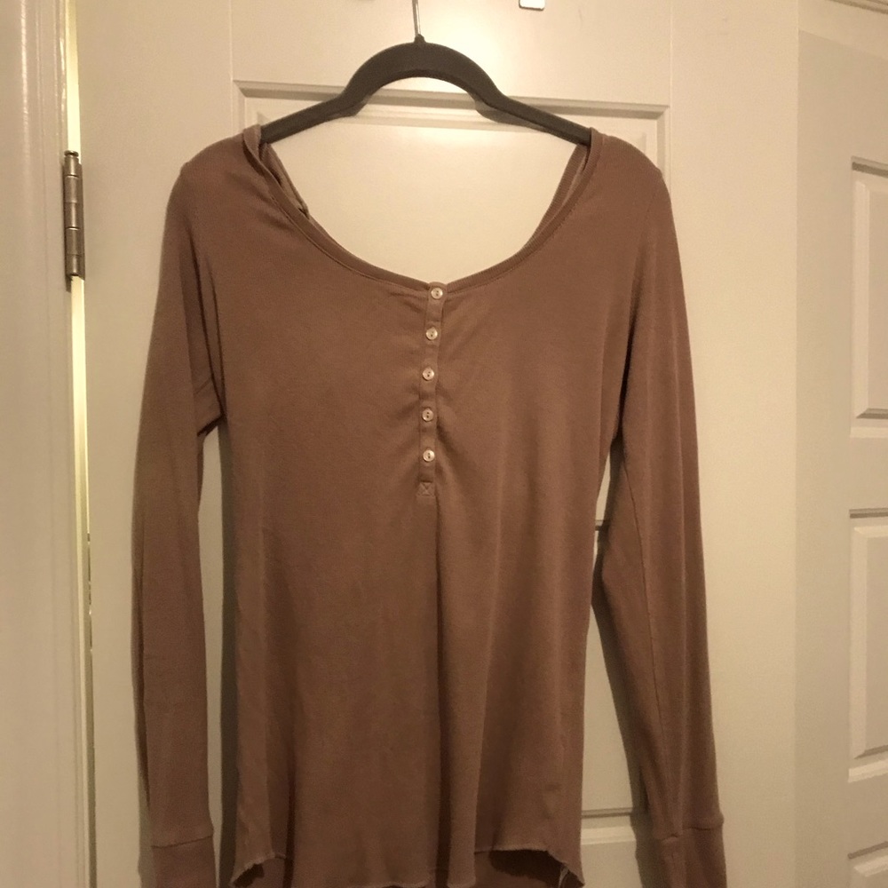 Pink Henley Long Sleeve, American Eagle